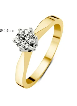 Diamond Point Solitair C|Solitair Classic<Geelgouden solitairring, 0.34 ct diamant, Groeibriljant