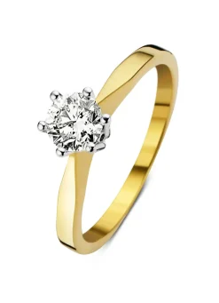 Diamond Point Solitair C|Solitair Classic<Geelgouden solitairring, 0.69 ct diamant, Groeibriljant
