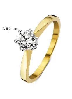 Diamond Point Solitair C|Solitair Classic<Geelgouden solitairring, 0.54 ct diamant, Groeibriljant