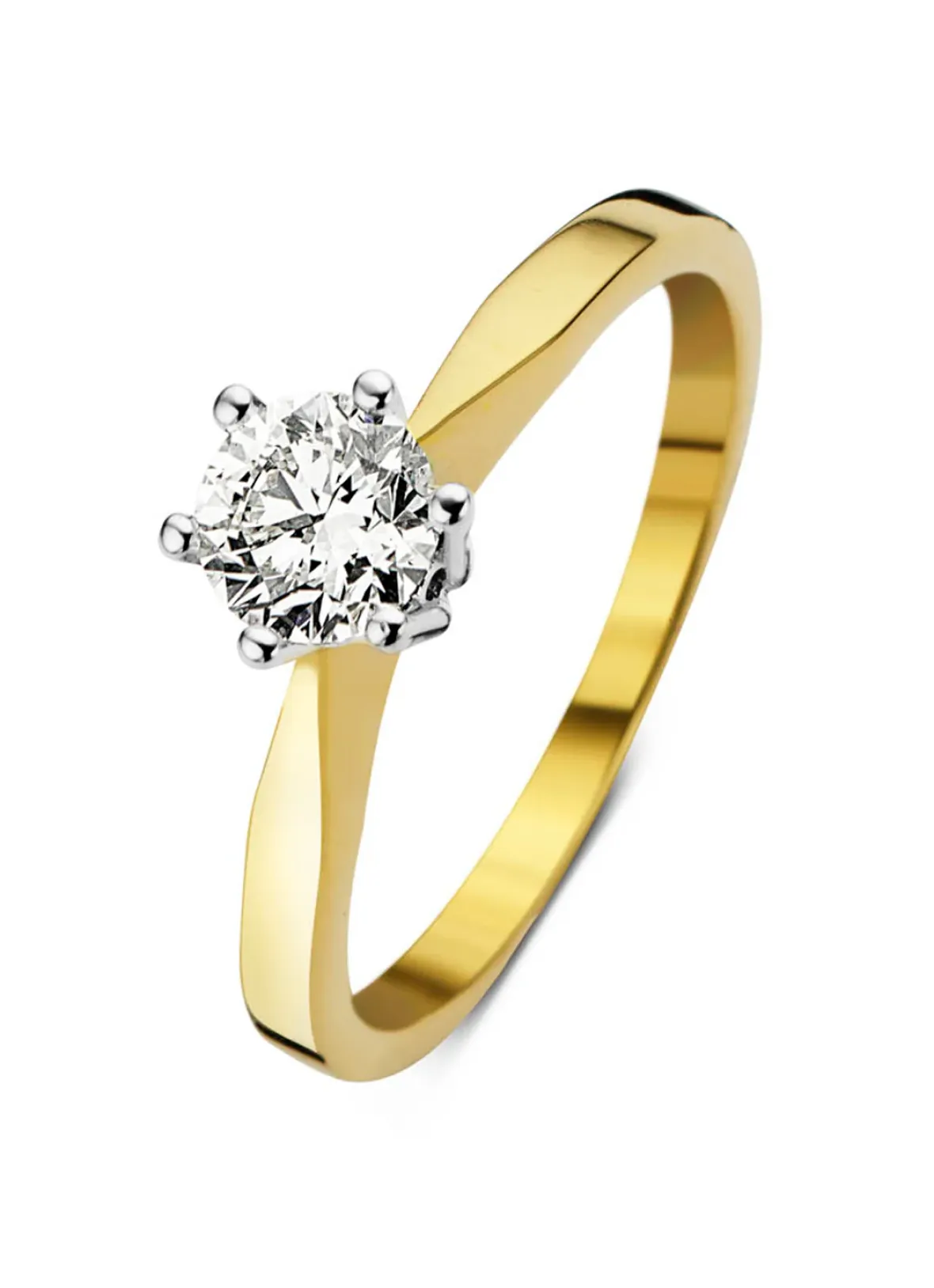 Diamond Point Solitair C|Solitair Classic<Geelgouden solitairring, 0.67 ct diamant, Groeibriljant