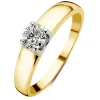 Diamond Point Solitair C|Groeibriljant Ringen<Geelgouden solitairring, 0.46 ct diamant, Groeibriljant