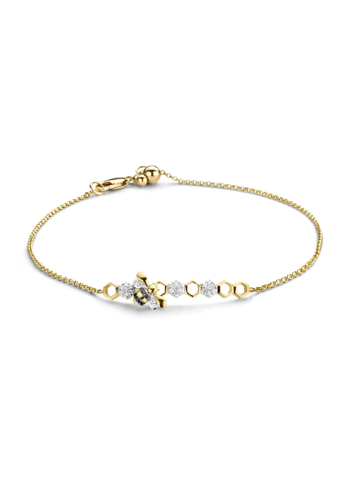 Diamond Point Diamanten Armbanden|Fijne Armbanden<Gouden armband, 0.09 ct diamant, Queen Bee