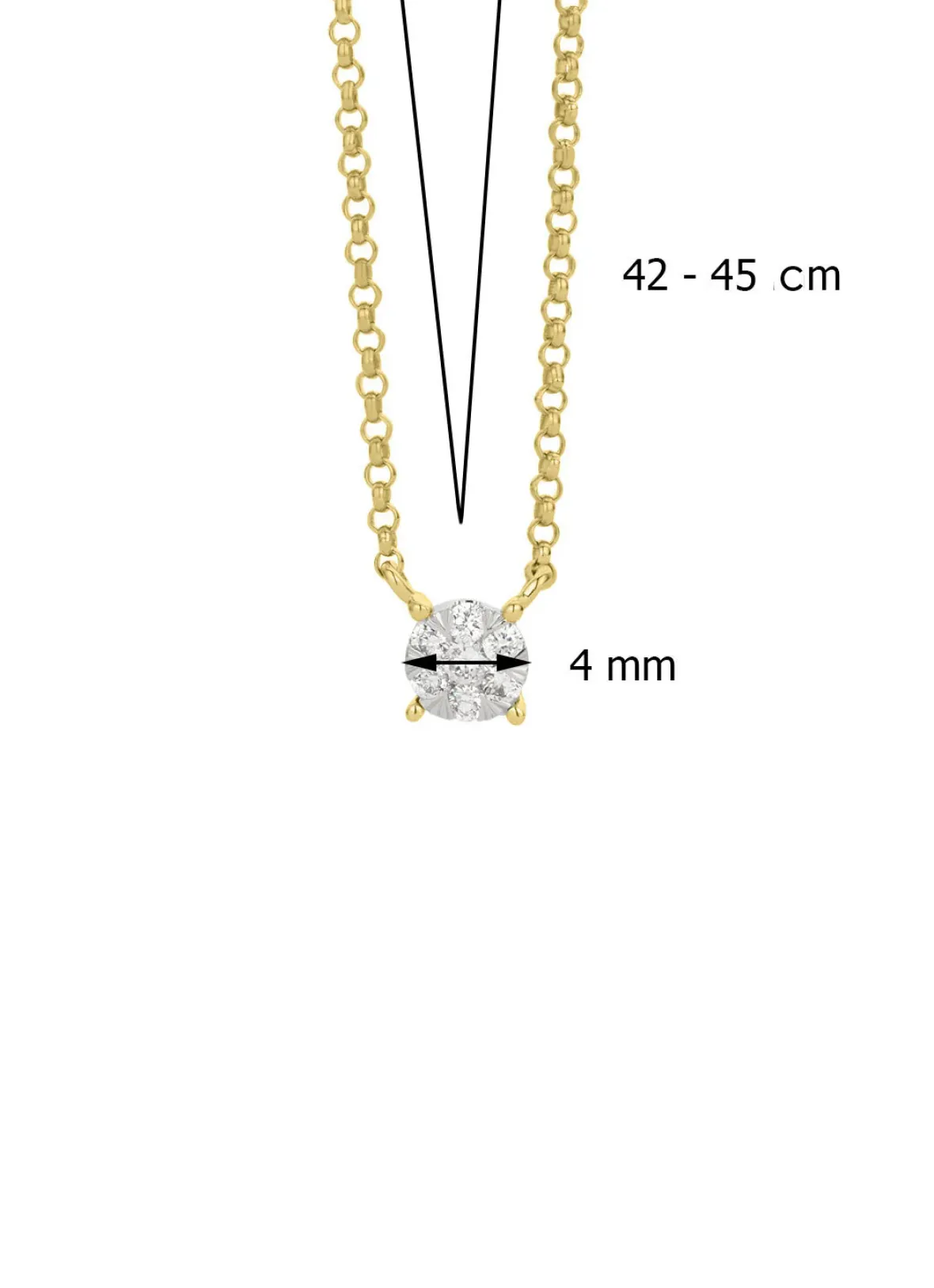 Diamond Point Diamanten Colliers|Fijne Colliers<Gouden collier, 0.09 ct diamant, Enchanted