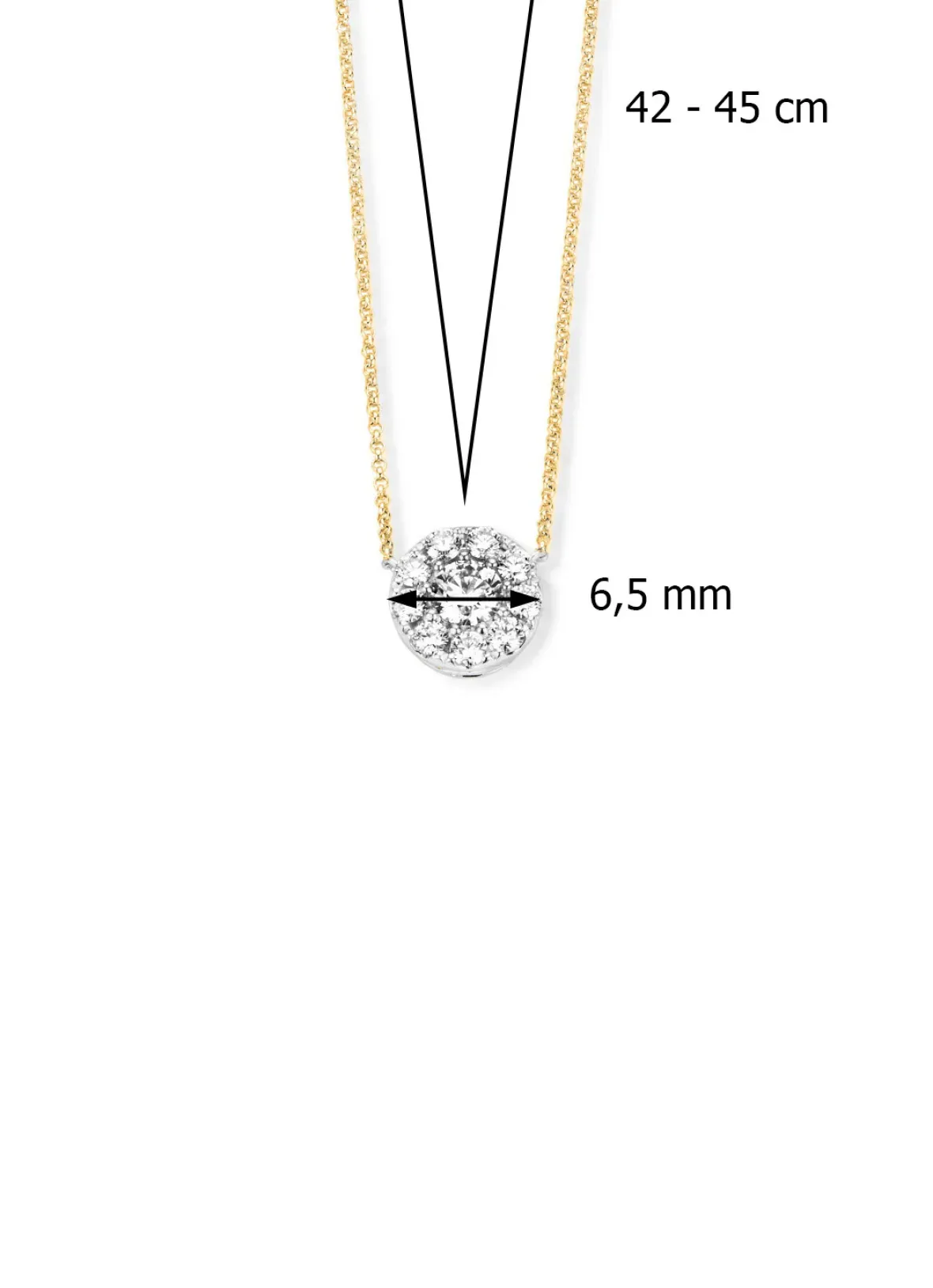 Diamond Point Diamanten Colliers<Gouden collier, 0.21 ct diamant, Hearts & Arrows