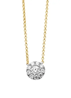 Diamond Point Diamanten Colliers<Gouden collier, 0.43 ct diamant, Hearts & Arrows