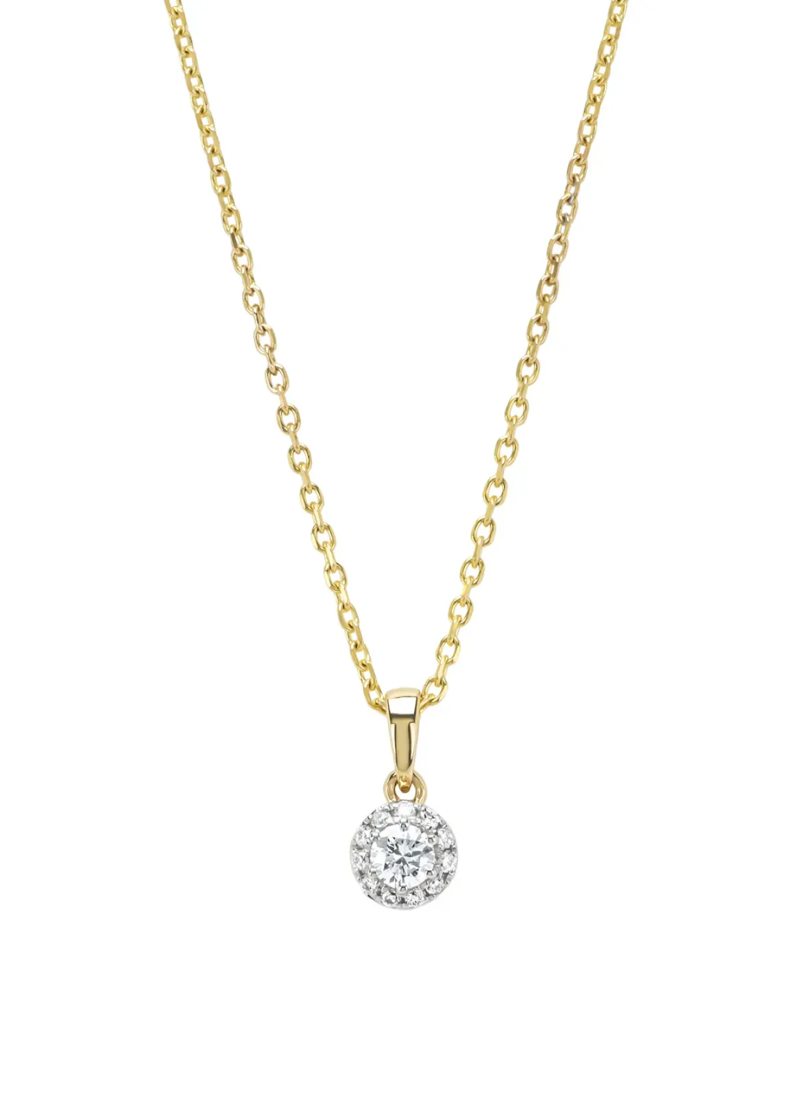 Diamond Point Diamanten Colliers|Fijne Colliers<Gouden collier, 0.15 ct diamant, Starlight