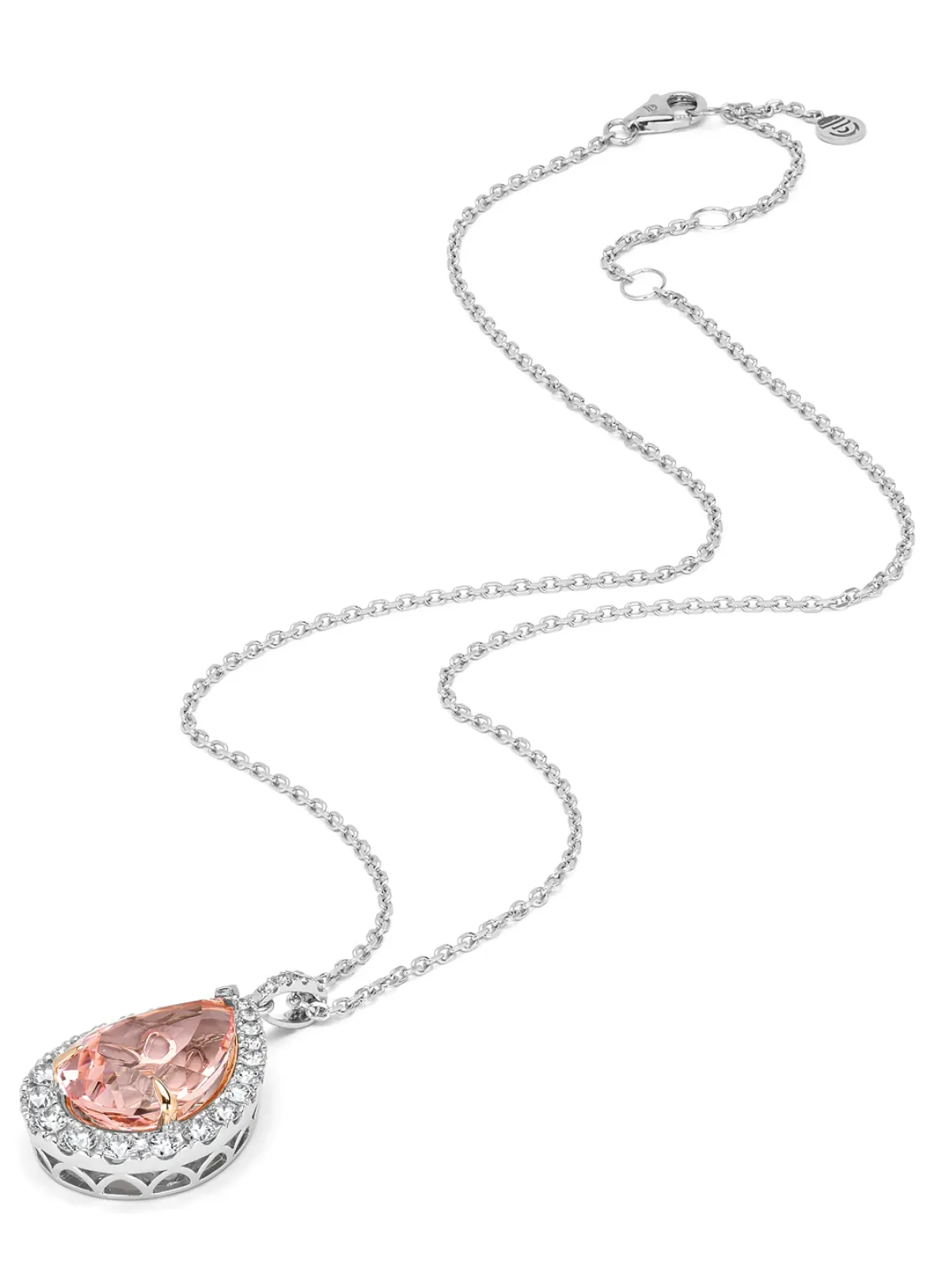Diamond Point Colliers Met Kleurstenen|Exclusieve Colliers<Gouden collier, 12.20 ct roze morganite, Gallery