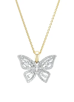 Diamond Point Losse Hangers<Gouden hanger, 0.39 ct diamant, Butterfly Kisses