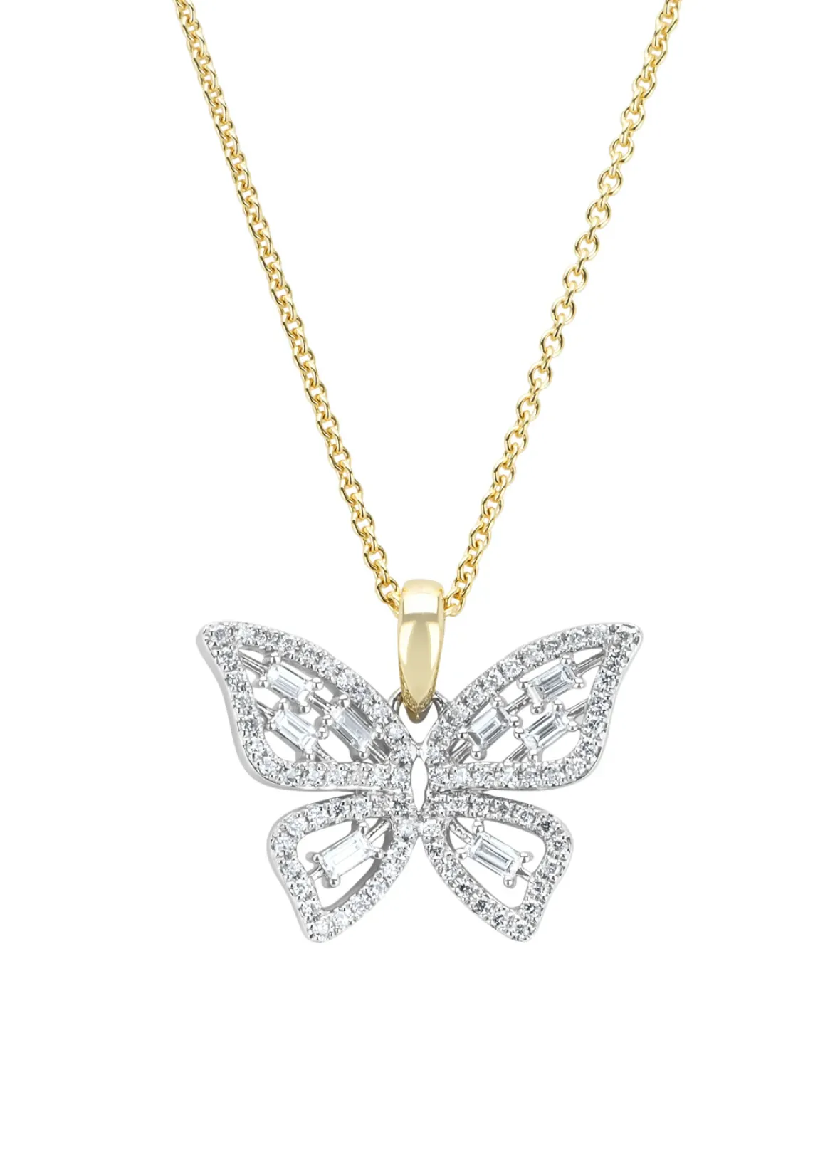 Diamond Point Losse Hangers<Gouden hanger, 0.39 ct diamant, Butterfly Kisses