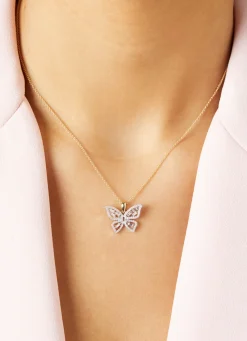 Diamond Point Losse Hangers<Gouden hanger, 0.39 ct diamant, Butterfly Kisses