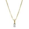 Diamond Point Groeibriljant Hangers|Solitair C<Gouden hanger, 0.11 ct diamant, Groeibriljant