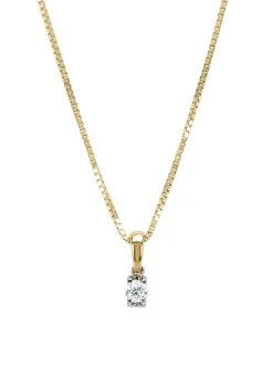 Diamond Point Groeibriljant Hangers|Solitair C<Gouden hanger, 0.11 ct diamant, Groeibriljant