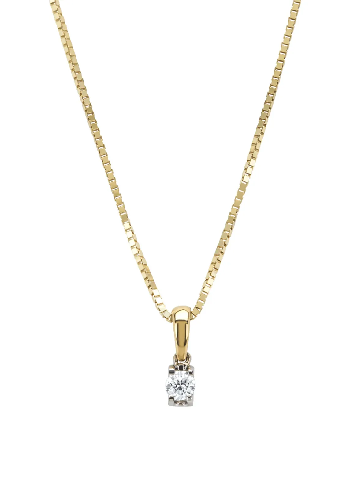 Diamond Point Groeibriljant Hangers|Solitair C<Gouden hanger, 0.11 ct diamant, Groeibriljant