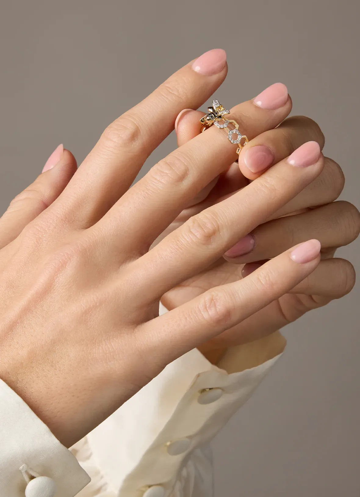 Diamond Point Ringen Met Kleurstenen<Gouden ring, 0.07 ct citrien, Queen Bee