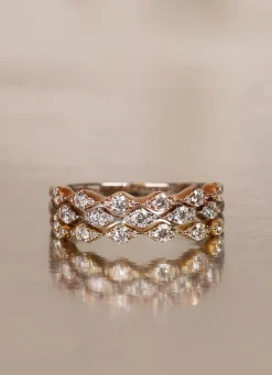Diamond Point Diamanten Ringen<Gouden ring, 0.75 ct diamant, Caviar