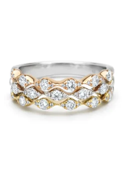 Diamond Point Diamanten Ringen<Gouden ring, 0.75 ct diamant, Caviar