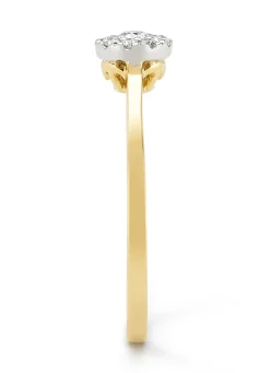 Diamond Point Diamanten Ringen|Verlovingsringen<Gouden ring, 0.20 ct diamant, Hearts & Arrows
