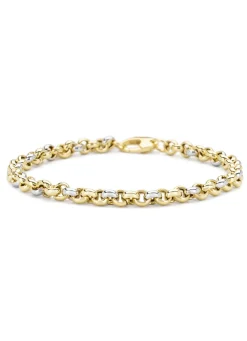 Diamond Point Schakelarmbanden<Gouden schakelarmband Timeless Treasures 18 cm