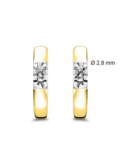 Diamond Point Solitair C|Groeibriljant Oorsieraden<Gouden solitair oorstekers, 0.16 ct diamant, Groeibriljant