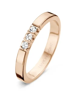 Diamond Point Alliance|Groeibriljant Ringen<Roségouden alliance ring, 0.15 ct diamant, Groeibriljant