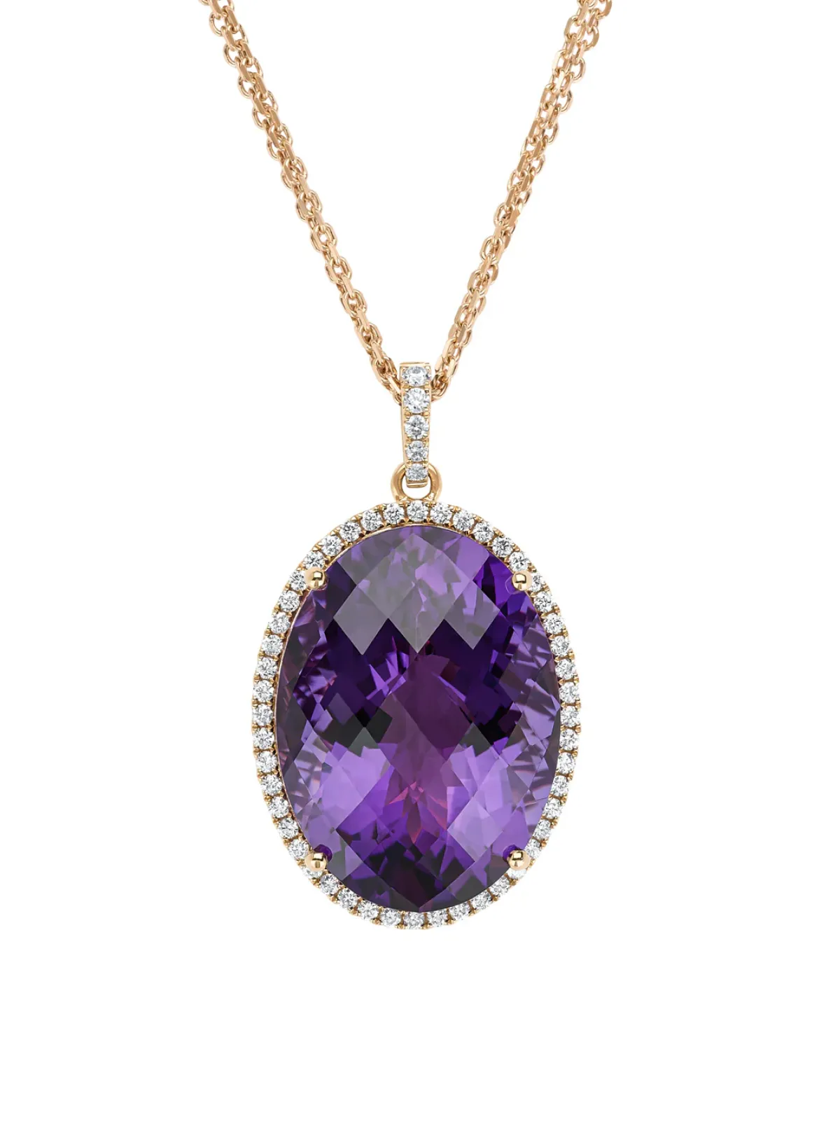 Diamond Point Roségouden Colliers|Colliers Met Kleurstenen<Roségouden collier, 39,25 ct amethist, Gallery