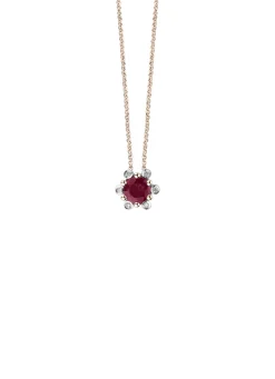 Diamond Point Losse Hangers|Roségouden Bruidssieraden<Roségouden hanger, 0.44 ct robijn, Empress