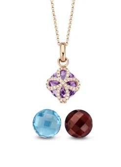 Diamond Point Roségouden Colliers|Colliers Met Kleurstenen<Roségouden hanger met collier, 5.85 ct granaat, Varié