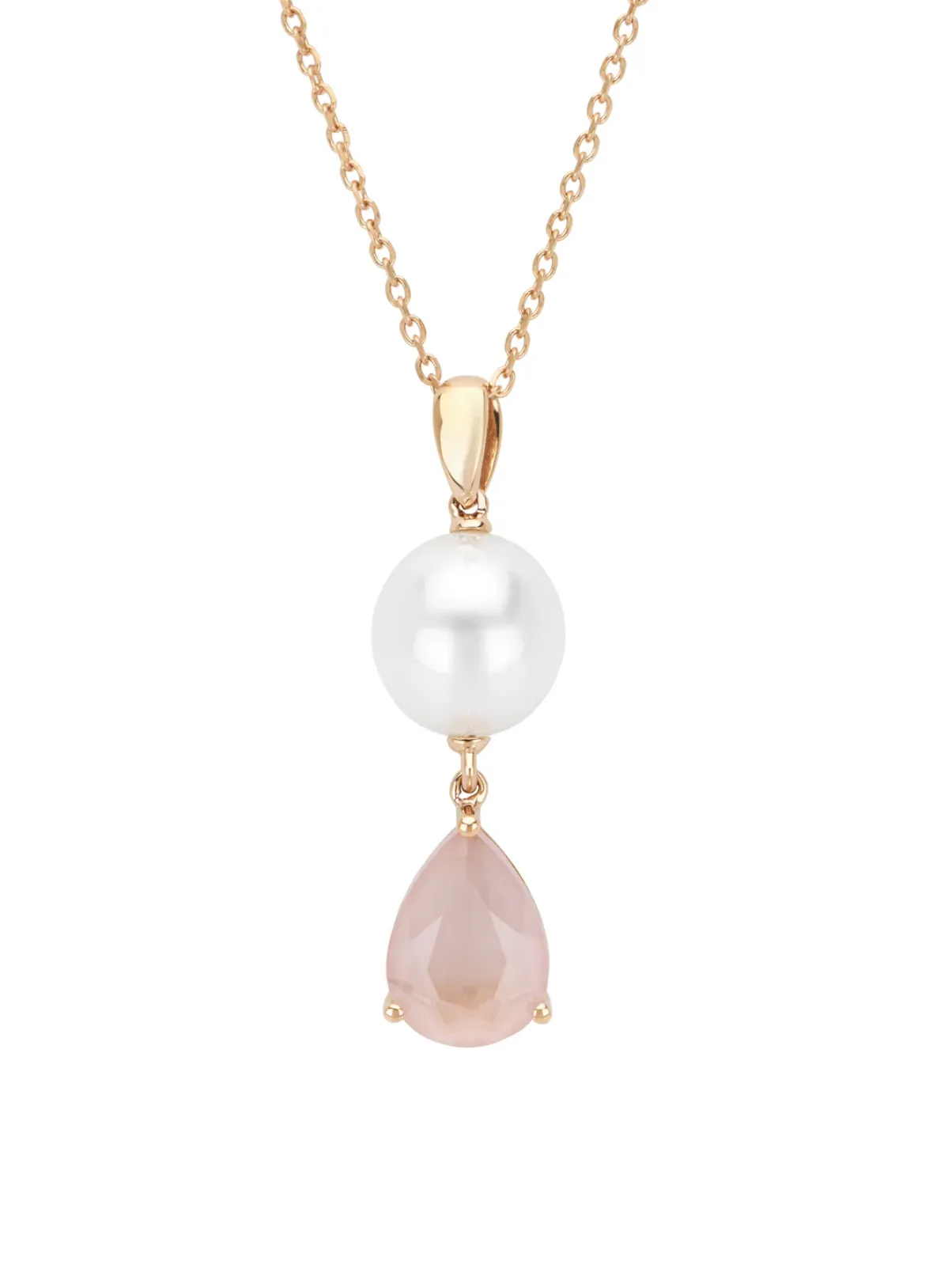 Diamond Point Roségouden Colliers|Colliers Met Kleurstenen<Roségouden hanger met collier, 1.11 ct roze kwarts, Rivièra