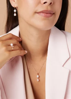 Diamond Point Roségouden Colliers|Colliers Met Kleurstenen<Roségouden hanger met collier, 1.11 ct roze kwarts, Rivièra