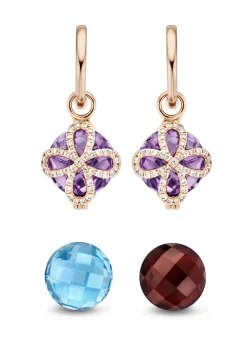 Diamond Point Rosegouden Oorsieraden|Oorsieraden Met Kleurstenen<Roségouden oorsieraden, 11.70 ct granaat, Varié