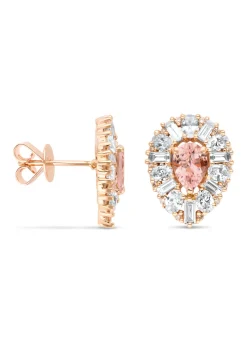 Diamond Point Rosegouden Oorsieraden|Oorsieraden Met Kleurstenen<Roségouden oorsieraden, 1.12 ct morganiet, Gallery