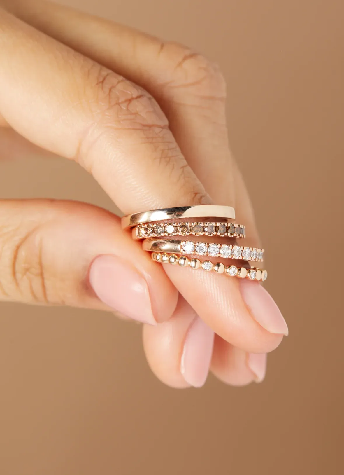 Diamond Point Roségouden Ringen|Diamanten Ringen<Roségouden ring, 0.41 ct diamant, Ensemble