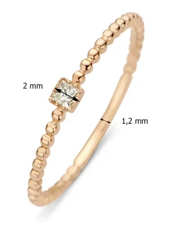 Diamond Point Roségouden Ringen|Diamanten Ringen<Roségouden ring, 0.04 ct diamant, Joy