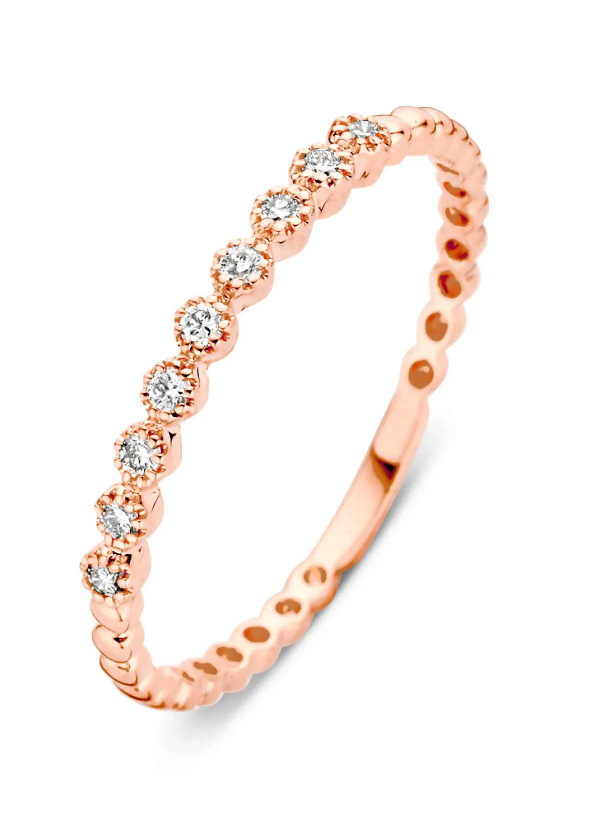 Diamond Point Roségouden Ringen|Diamanten Ringen<Roségouden ring, 0.09 ct diamant, Joy