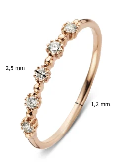 Diamond Point Roségouden Ringen|Diamanten Ringen<Roségouden ring, 0.17 ct diamant, Joy