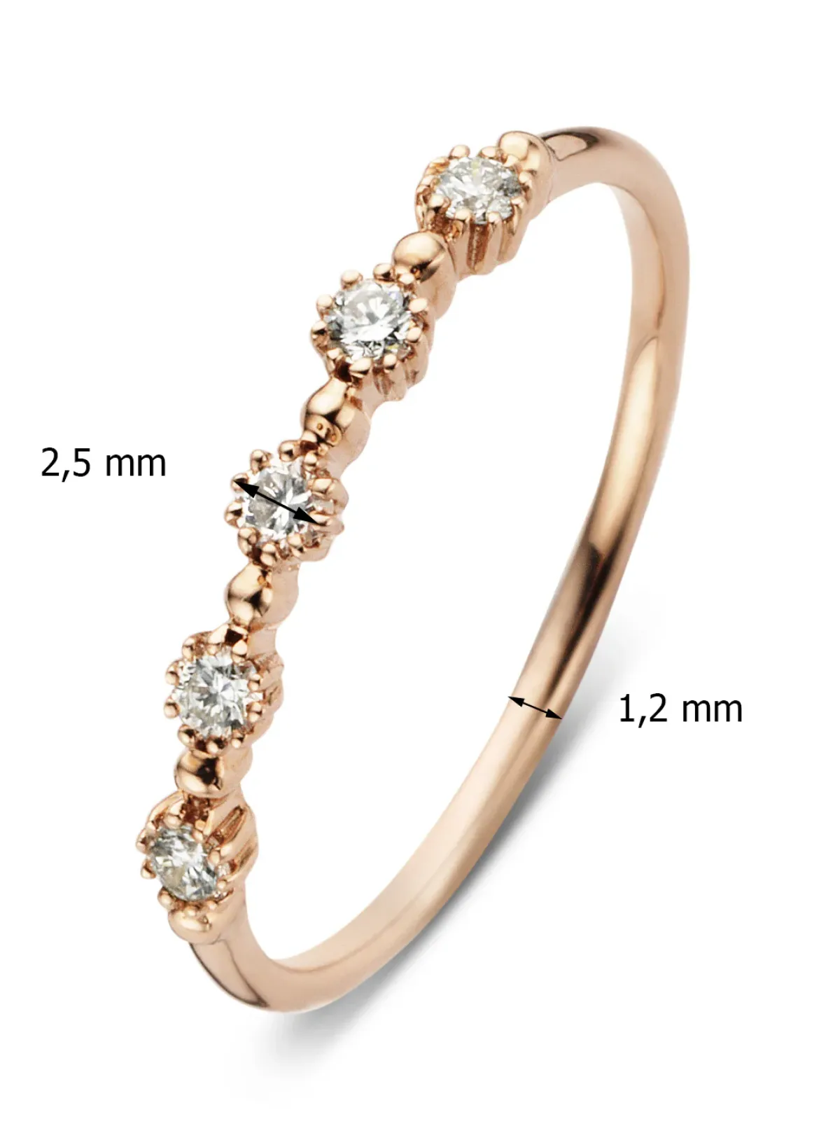 Diamond Point Roségouden Ringen|Diamanten Ringen<Roségouden ring, 0.17 ct diamant, Joy
