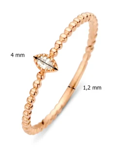 Diamond Point Roségouden Ringen|Diamanten Ringen<Roségouden ring, 0.04 ct diamant, Joy