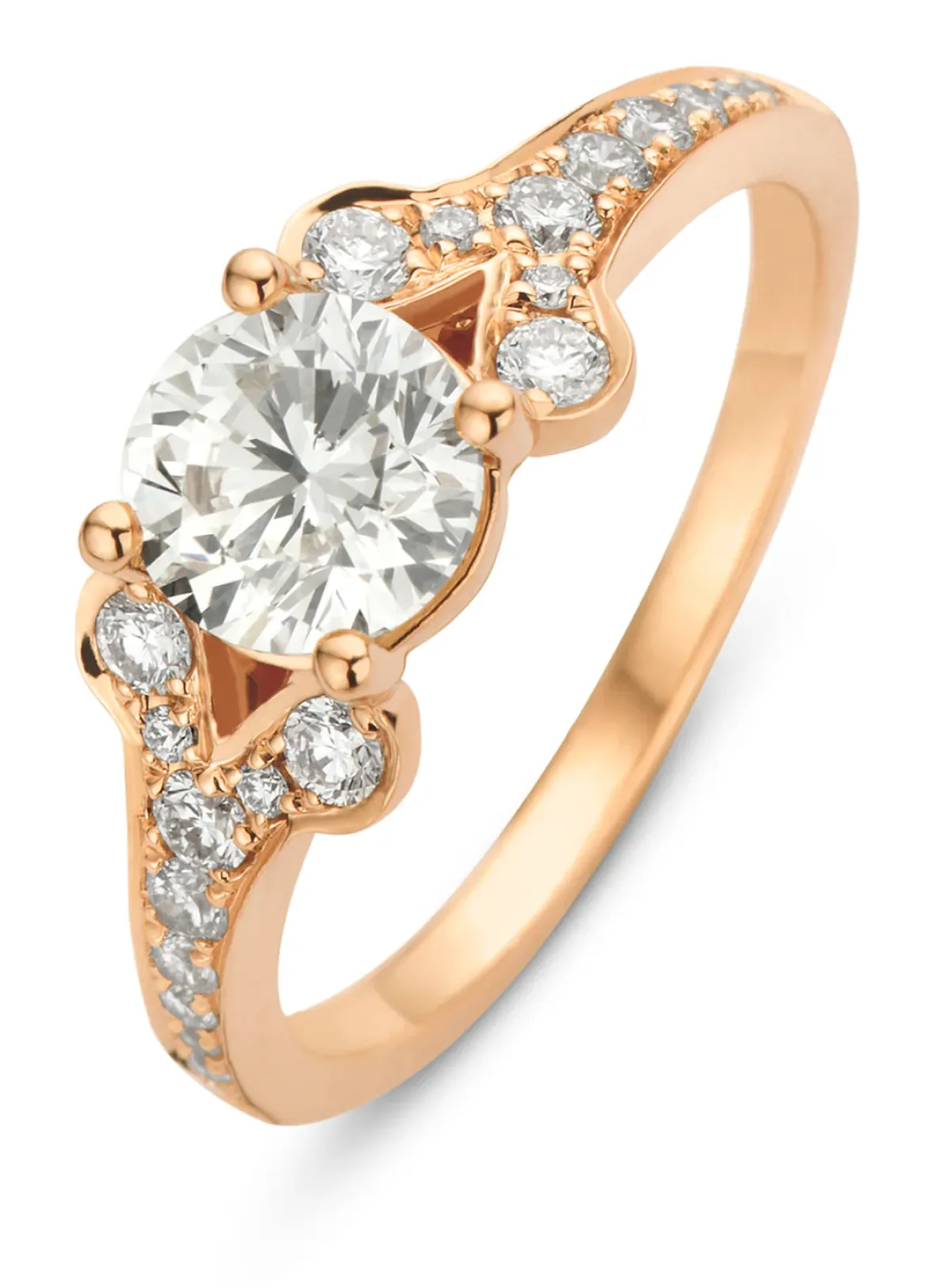 Diamond Point Roségouden Ringen|Verlovingsringen<Roségouden ring, 1.35 ct diamant, Solitair