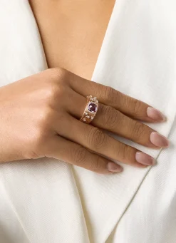 Diamond Point Roségouden Ringen|Ringen Met Kleurstenen<Roségouden ring, 1.56 ct paarse amethist, Gallery