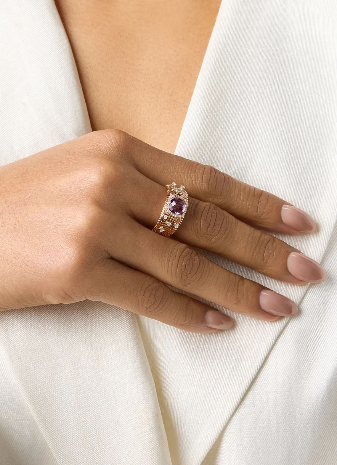 Diamond Point Roségouden Ringen|Ringen Met Kleurstenen<Roségouden ring, 1.56 ct paarse amethist, Gallery