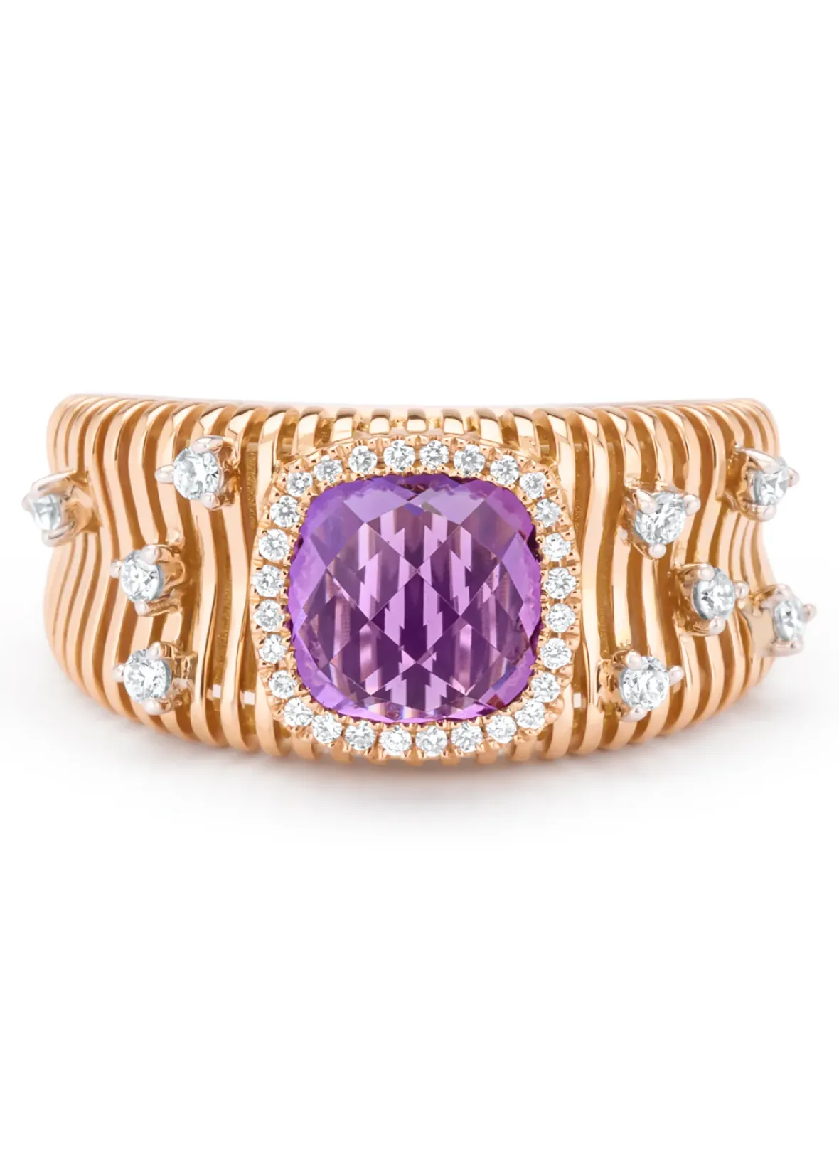 Diamond Point Roségouden Ringen|Ringen Met Kleurstenen<Roségouden ring, 1.56 ct paarse amethist, Gallery