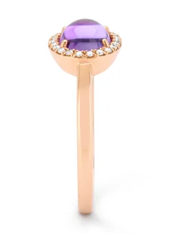 Diamond Point Roségouden Ringen|Ringen Met Kleurstenen<Roségouden ring, 1.20 ct paarse amethist, Little Drops