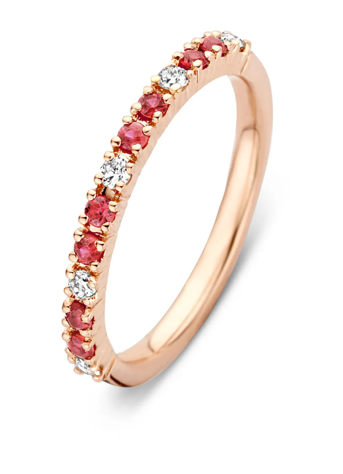 Diamond Point Roségouden Ringen|Ringen Met Kleurstenen<Roségouden ring, 0.26 ct robijn, Ensemble