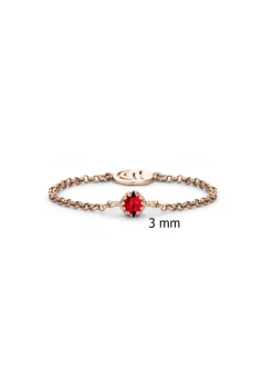 Diamond Point Roségouden Ringen|Ringen Met Kleurstenen<Roségouden ring, 0.05 ct robijn, Joy