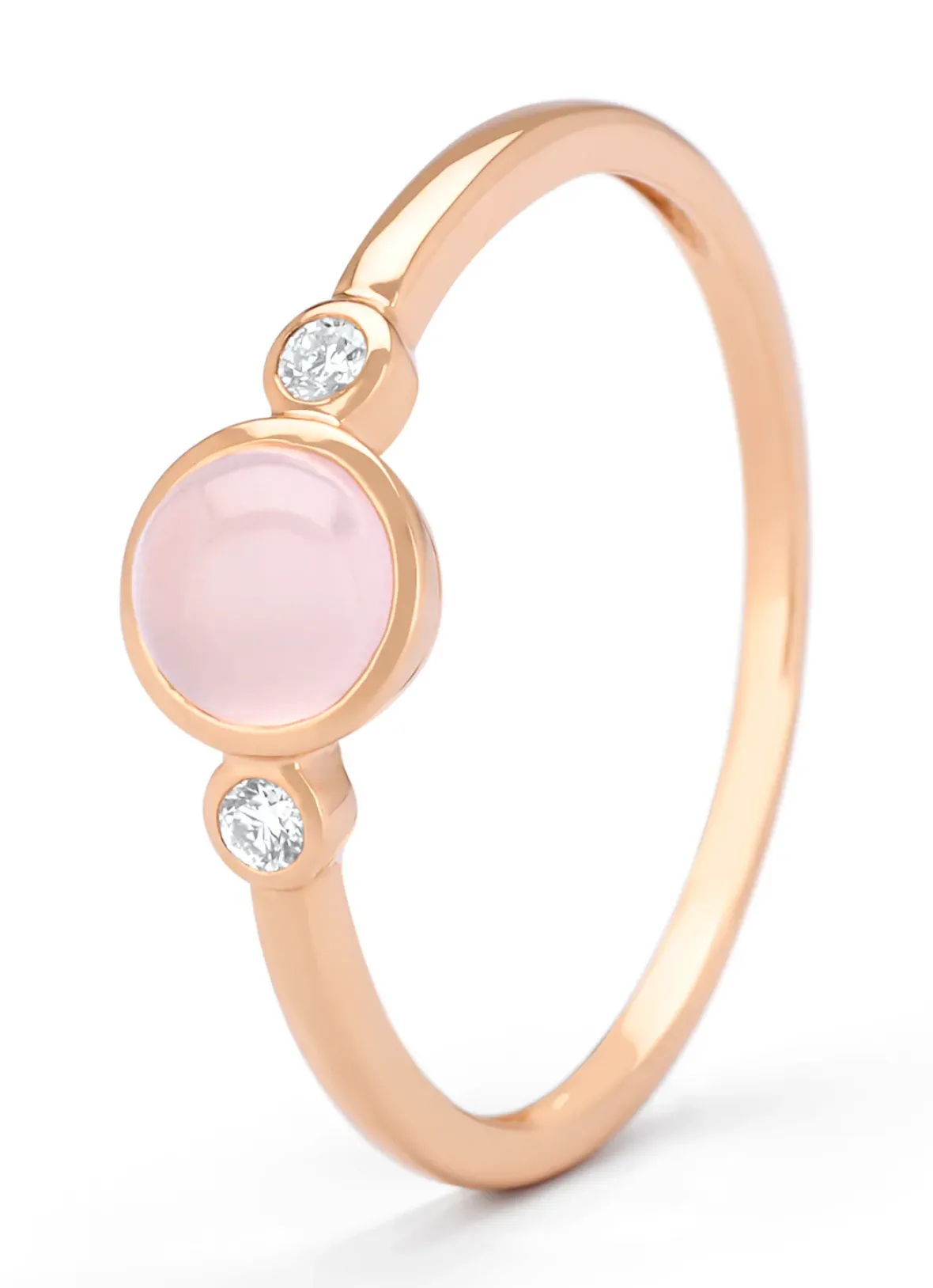 Diamond Point Roségouden Ringen|Ringen Met Kleurstenen<Roségouden ring, 0.54 ct rozenkwarts, Little Drops