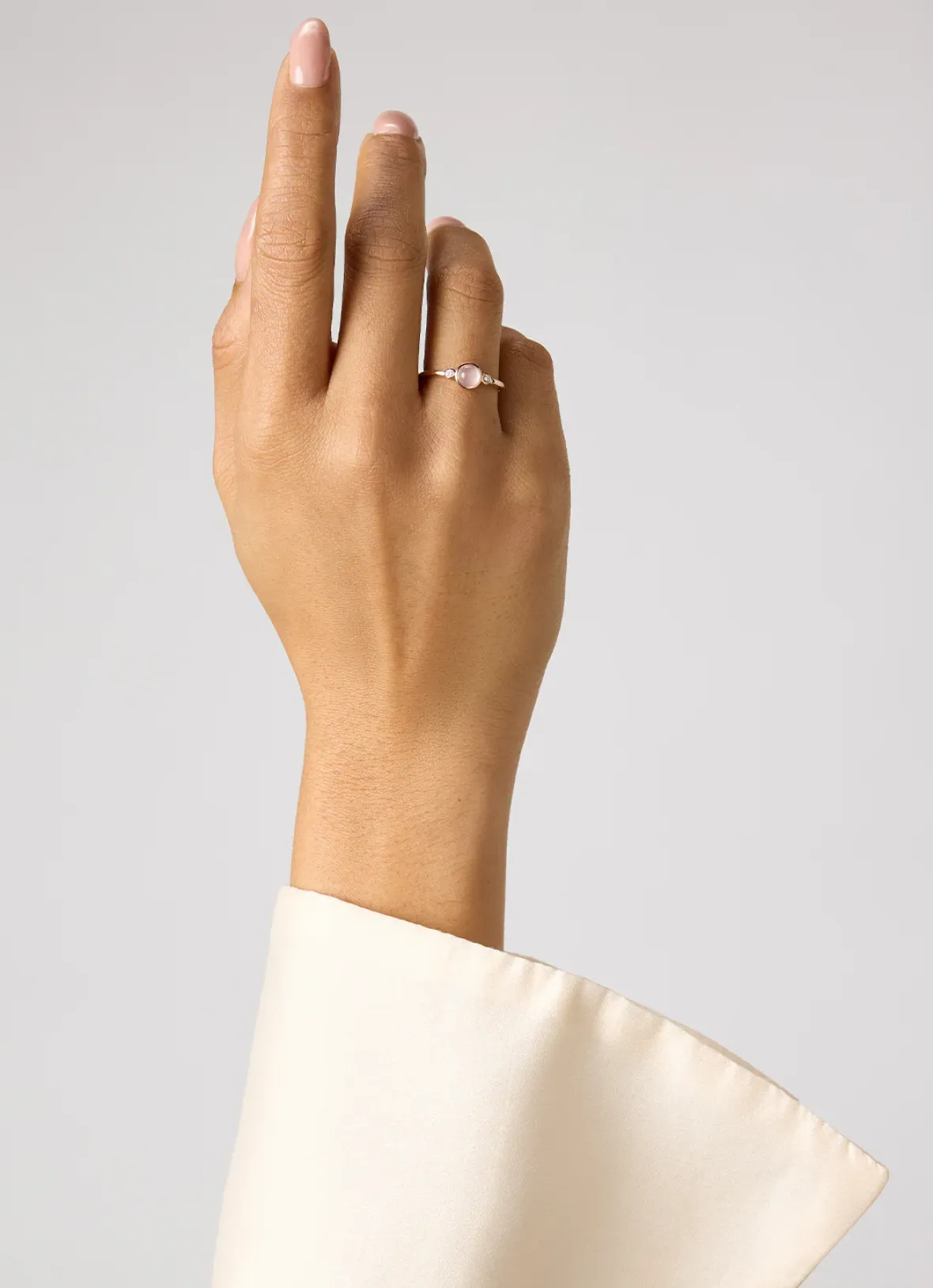 Diamond Point Roségouden Ringen|Ringen Met Kleurstenen<Roségouden ring, 0.54 ct rozenkwarts, Little Drops