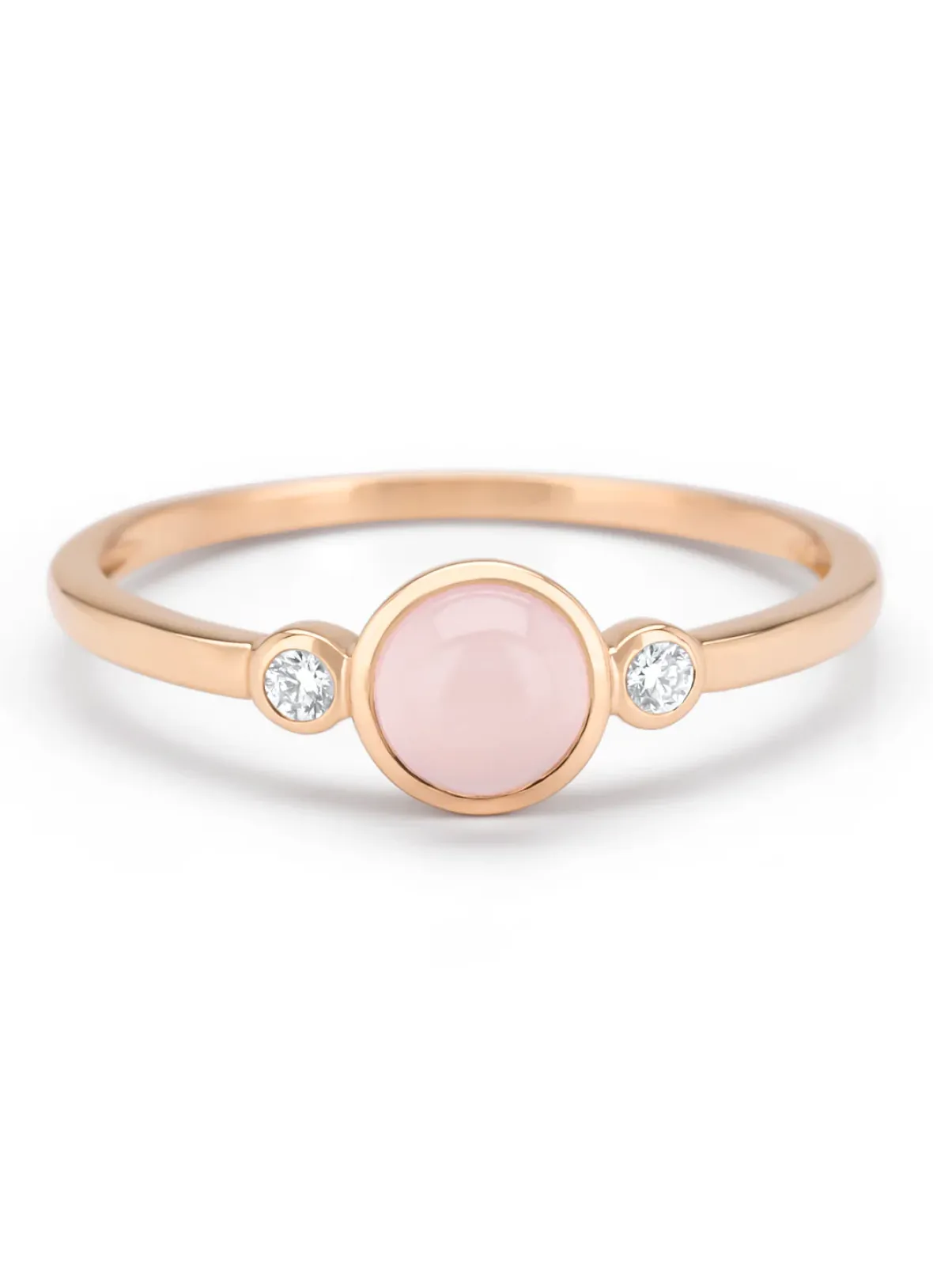 Diamond Point Roségouden Ringen|Ringen Met Kleurstenen<Roségouden ring, 0.54 ct rozenkwarts, Little Drops