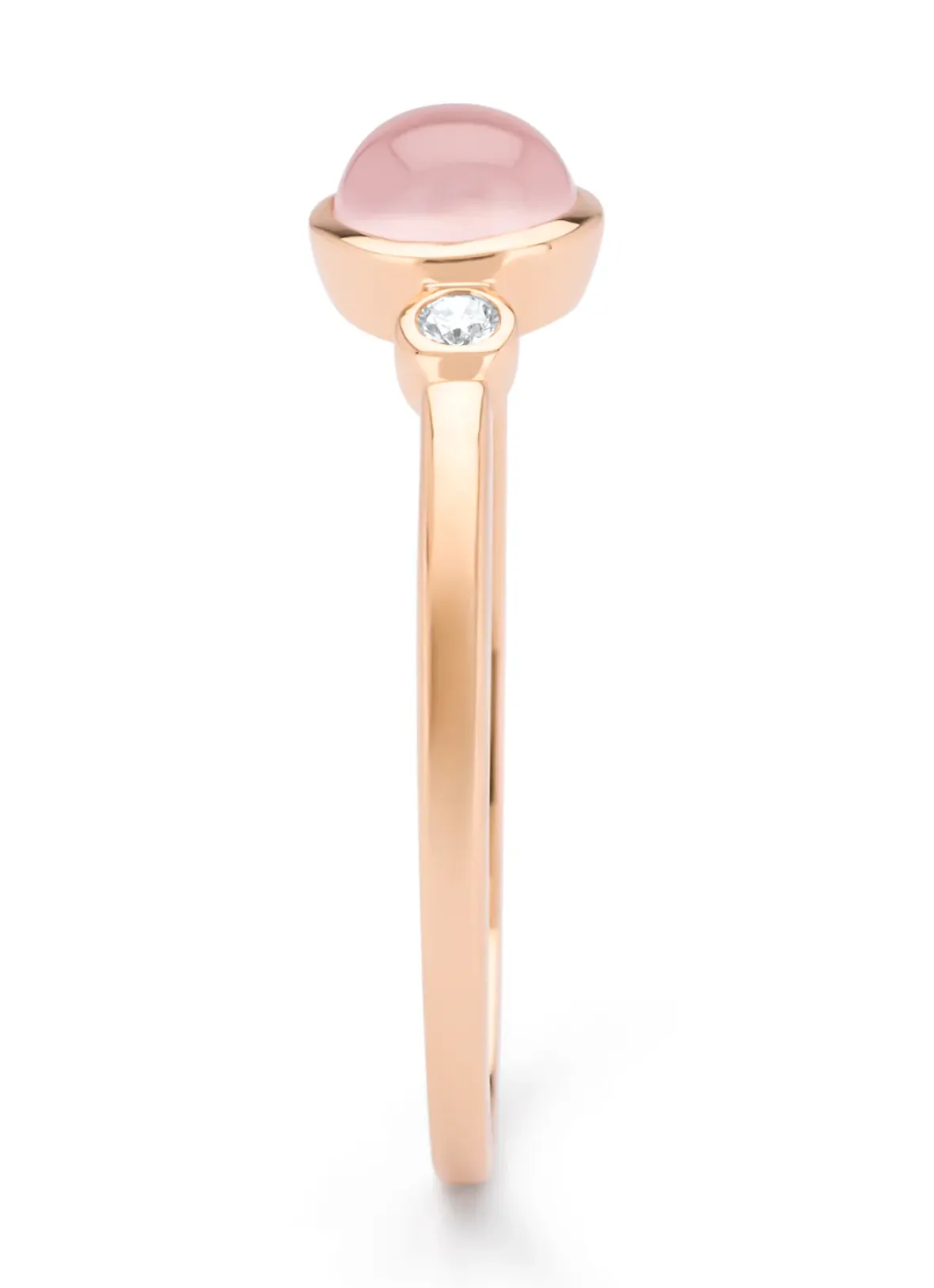 Diamond Point Roségouden Ringen|Ringen Met Kleurstenen<Roségouden ring, 0.54 ct rozenkwarts, Little Drops