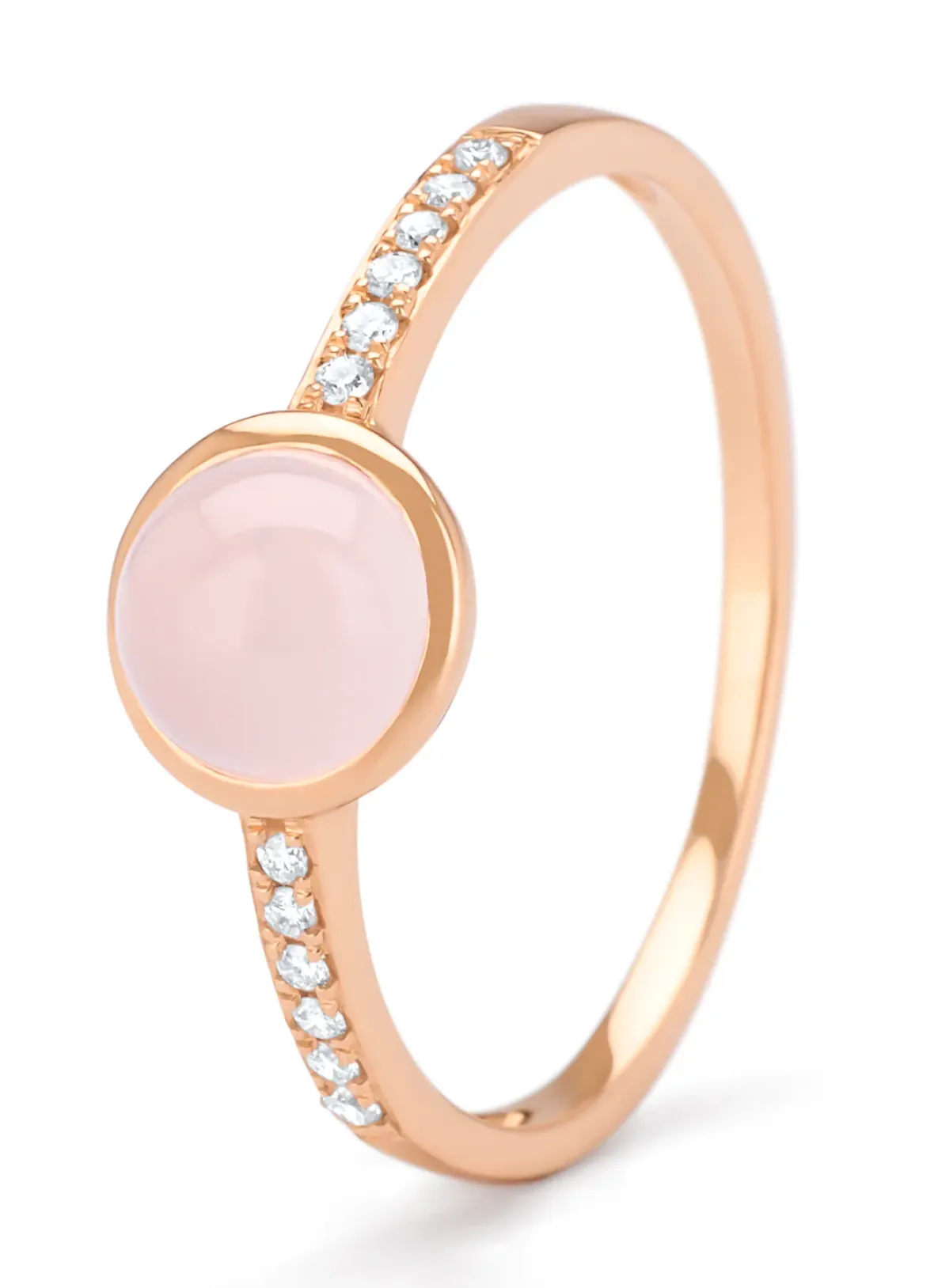 Diamond Point Roségouden Ringen|Ringen Met Kleurstenen<Roségouden ring, 0.91 ct rozenkwarts, Little Drops