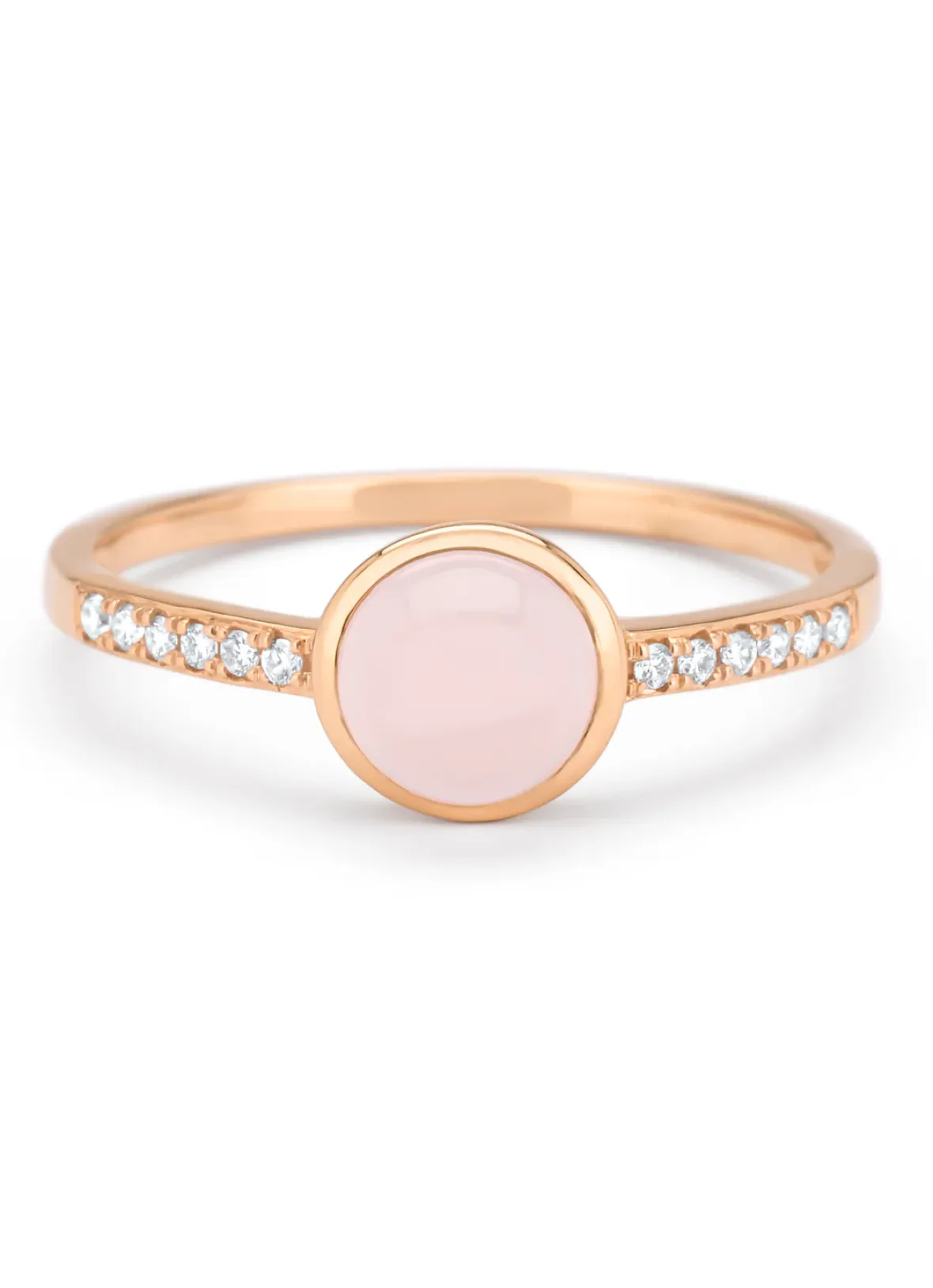 Diamond Point Roségouden Ringen|Ringen Met Kleurstenen<Roségouden ring, 0.91 ct rozenkwarts, Little Drops
